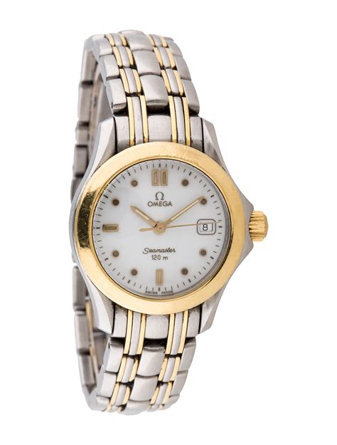 omega 2 tone ladies watch|More.